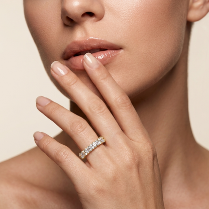 1.09 Carat Round Cut  Lab Grown Diamond Halo Wedding Band