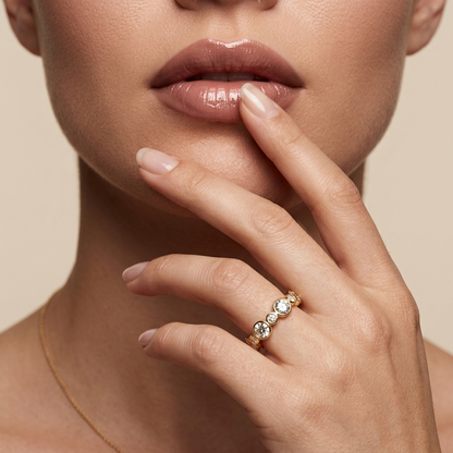 Round Lab Grown Diamond Bezel Set Eternity Band