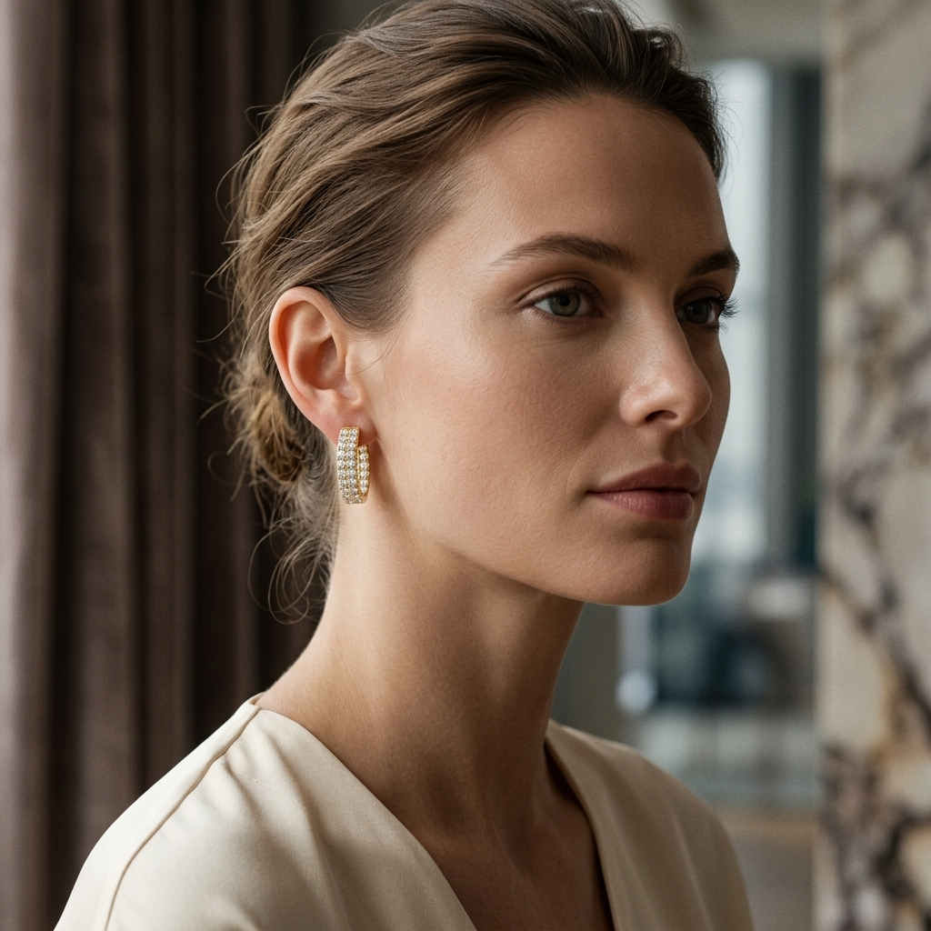 Round Lab Grown Diamond Hoop Earrings