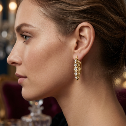 Round Lab Grown Diamond Huggie Hoop Earrings
