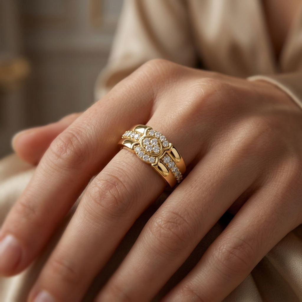 Round Lab Grown Diamond Cluster Ring