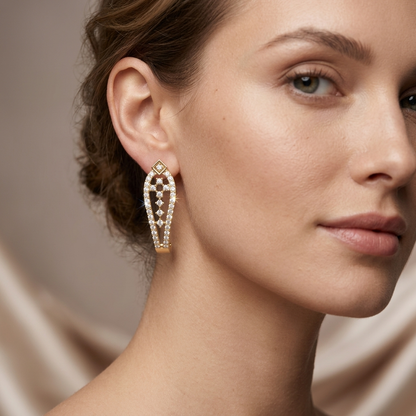 Round Lab Grown Diamond Open Hoop Earrings