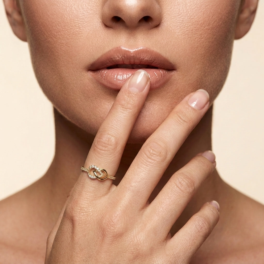 Round Lab Grown Diamond Open Leaf Bypass Ring