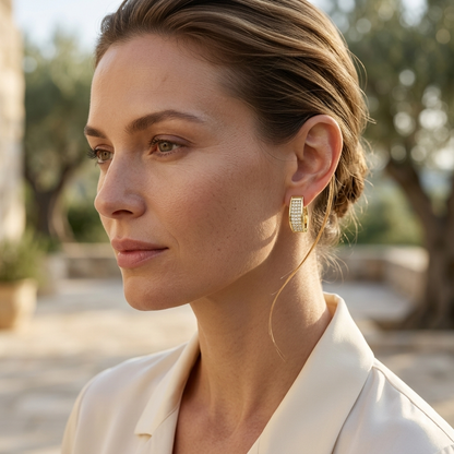 Round Lab Grown Diamond Pavé Hoop Earrings