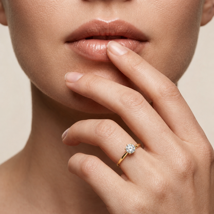 Klassischer runder Diamantring | Edler Schmuck aus 18K Gold