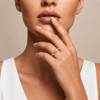 Round Lab Grown Diamond Bezel Set Eternity Band