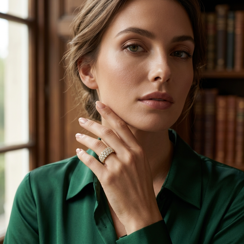 Round Lab Grown Diamond Multi Row Band Ring