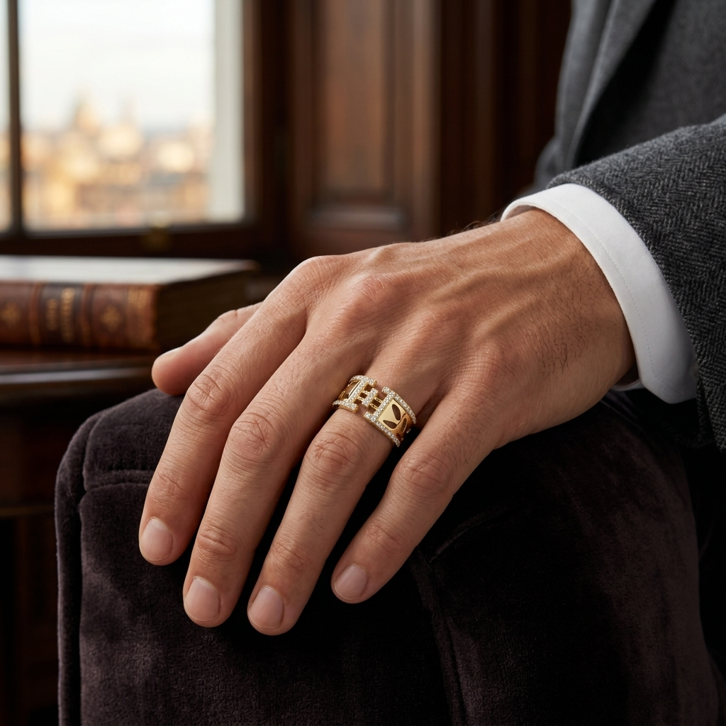 Modern Round Lab Grown Diamond Open Link Ring
