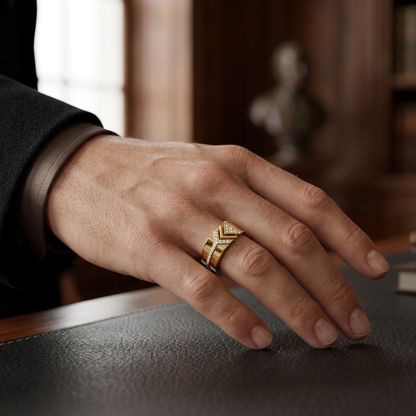 Modern Chevron Lab Grown Diamond Statement Ring