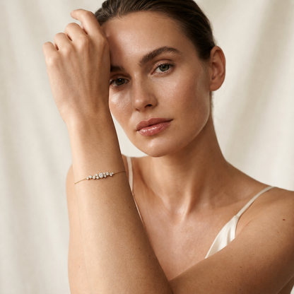 Round Lab Grown Diamond Station Chain Bracelet