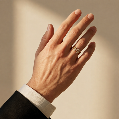 Modern Round Lab Grown Diamond Open Link Ring