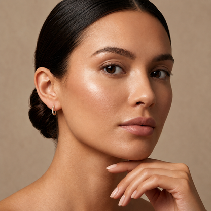 Round Lab Grown Diamond Inside Outside Hoop Earrings