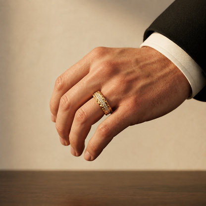 Textured Pavé Lab Grown Diamond Wedding Band