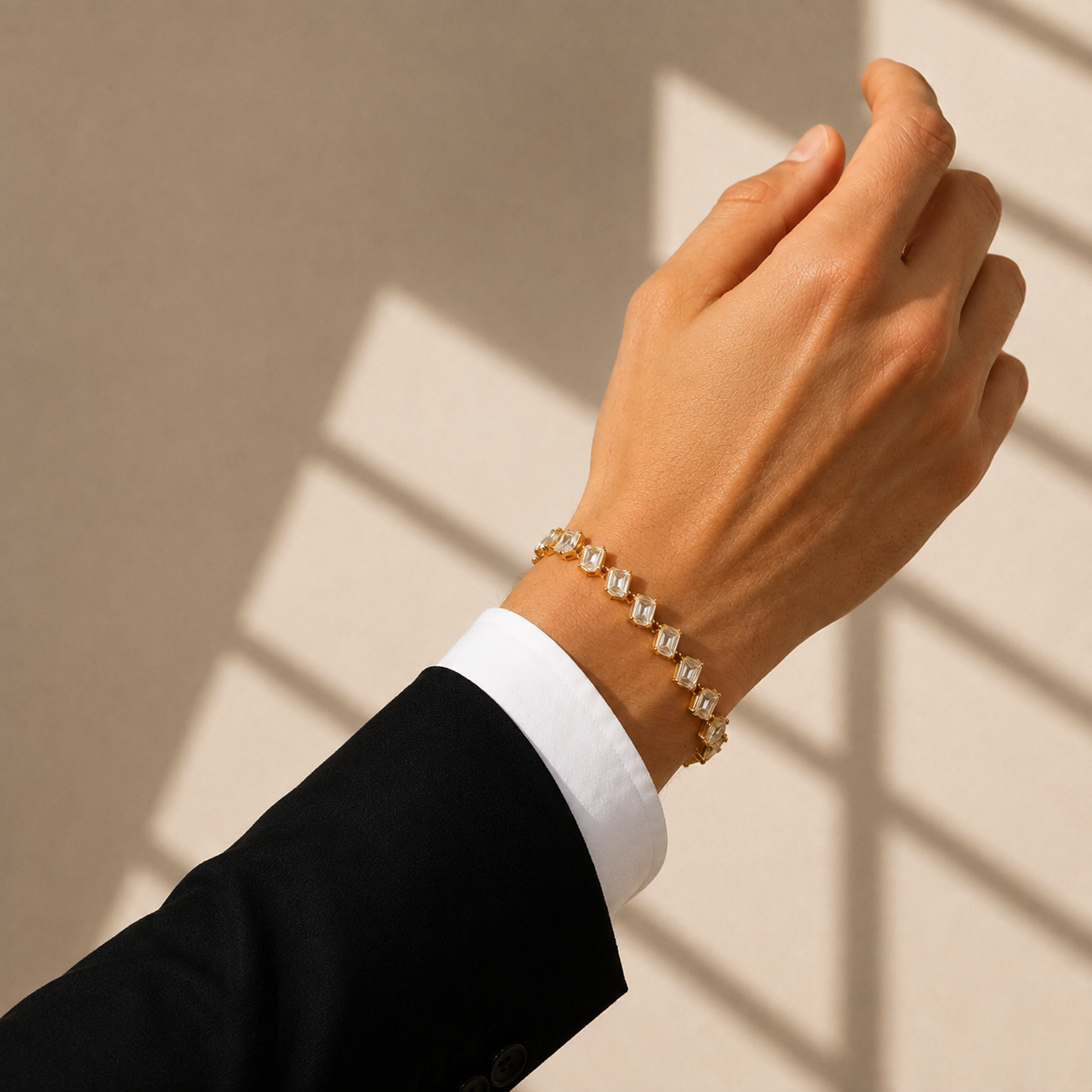Emerald & Radiant Cut Lab Grown Diamond Tennis Bracelet