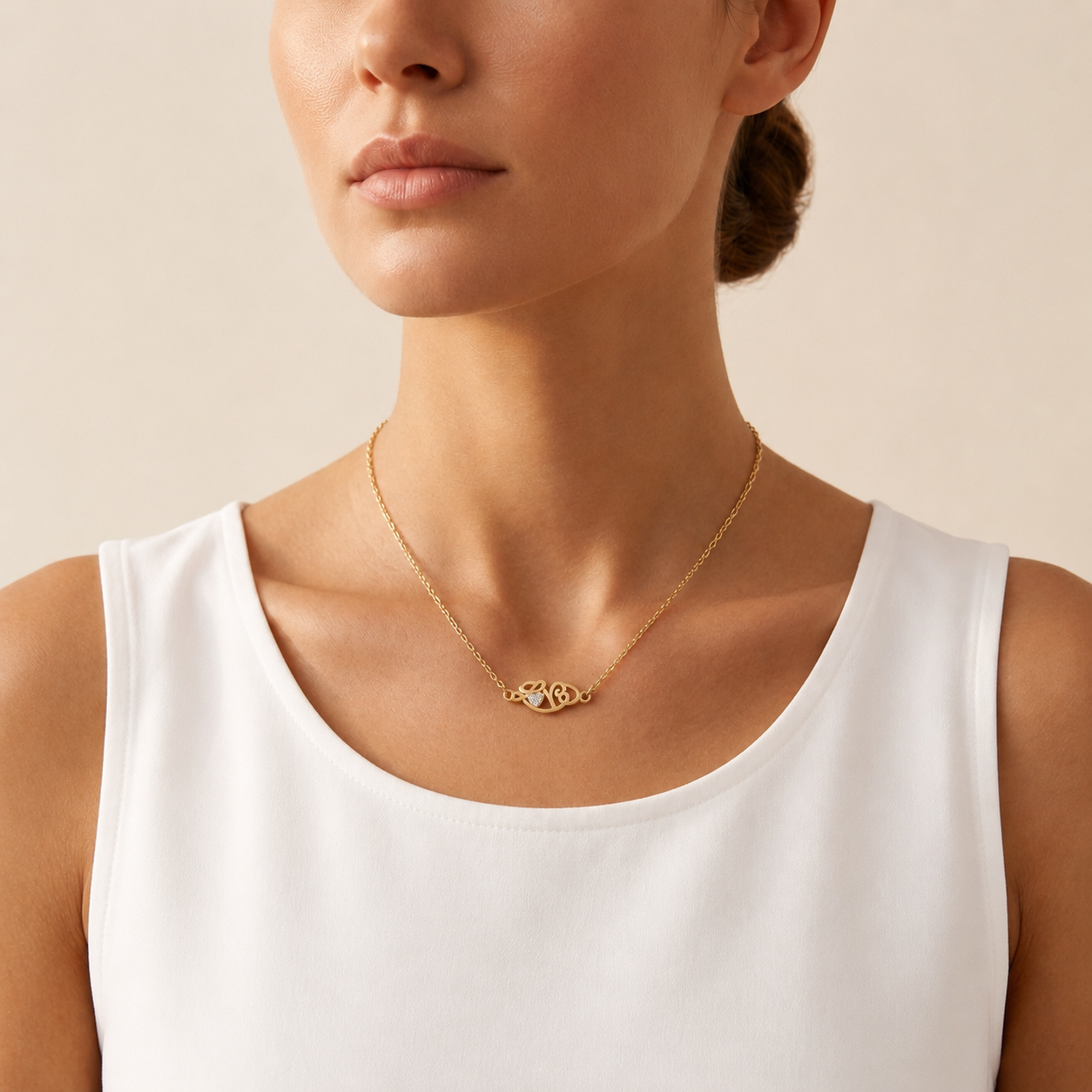 Round Lab Grown Diamond Love Infinity Necklace