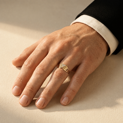 Round Lab Grown Diamond Triangle Statement Ring
