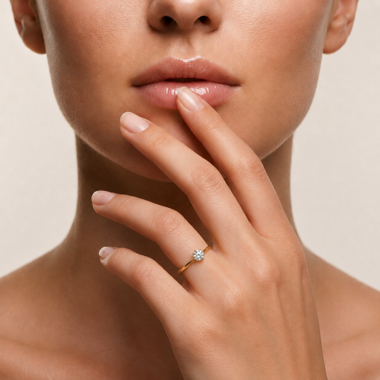 Runder Diamant klassischer Bandring | Feines 18K 14K 10K Gold Luxe