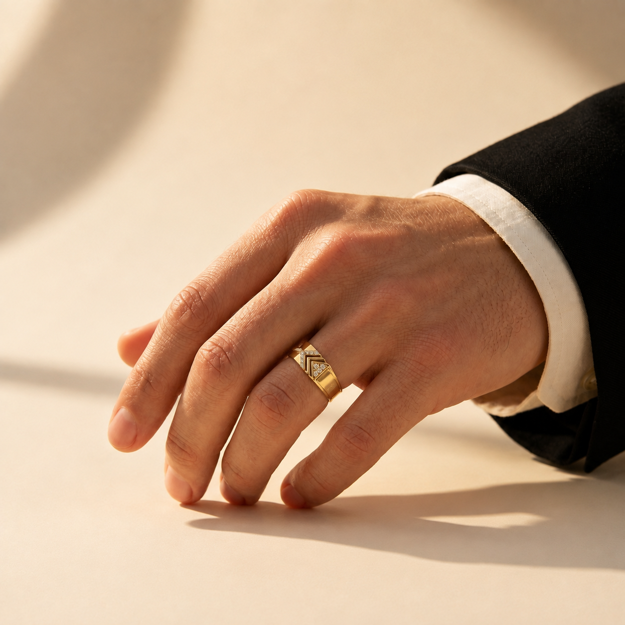 Modern Chevron Lab Grown Diamond Statement Ring