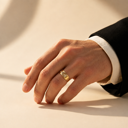 Modern Chevron Lab Grown Diamond Statement Ring