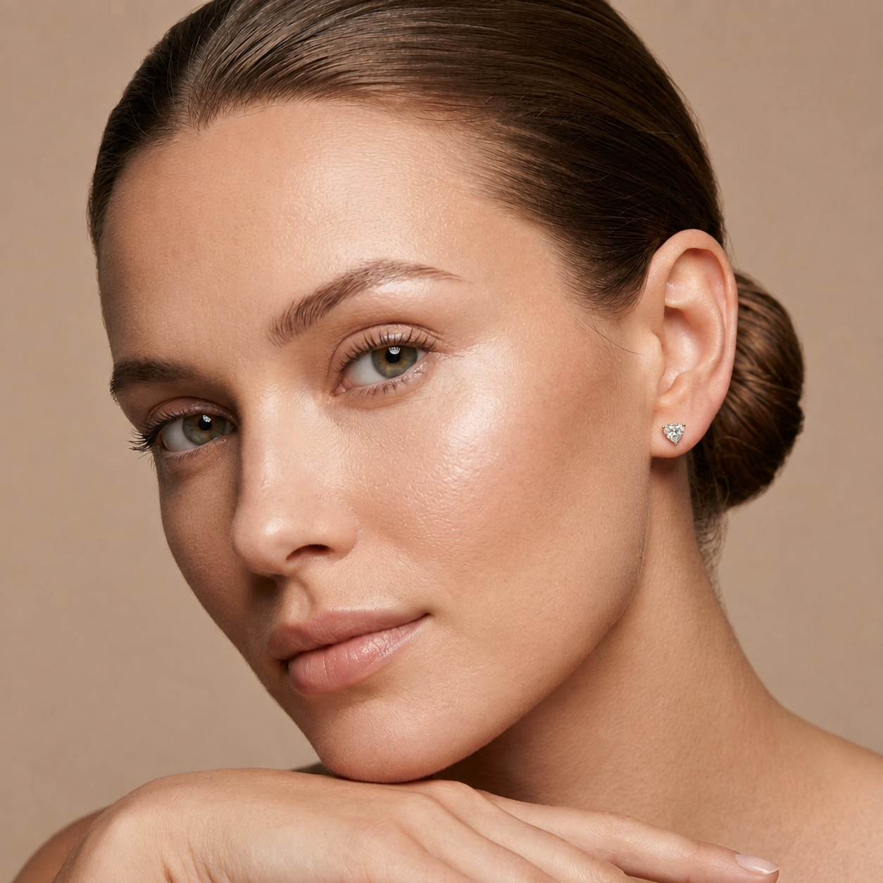 Heart Cut Lab Grown Diamond Solitaire Stud Earrings
