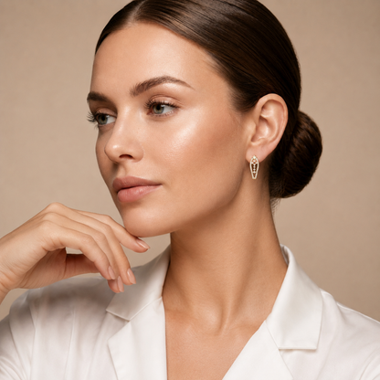 Round Lab Grown Diamond Open Hoop Earrings