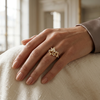 Modern Geometric Lab Grown Diamond Open Triangle Ring