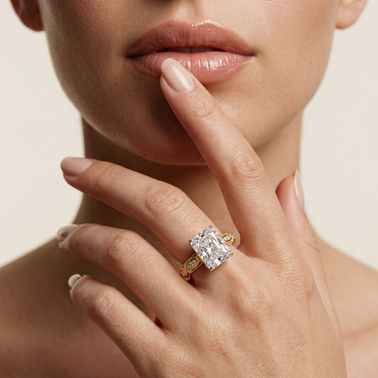 Radiant Cut Diamond Vintage Engagement Ring