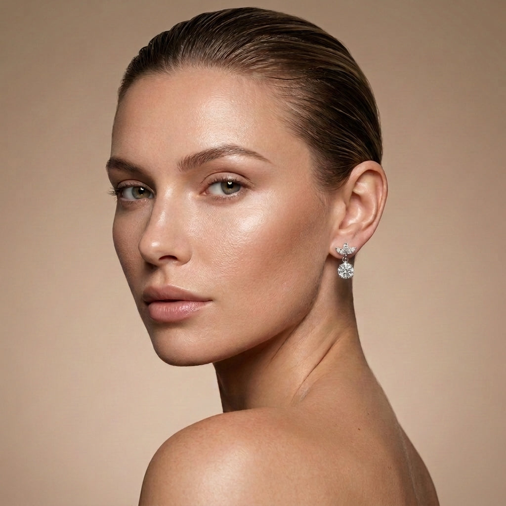 Diamant-Blatt-Ohrringe im Tropfendesign, Laborgezüchtet, in Gold | Eleganter Feinschmuck
