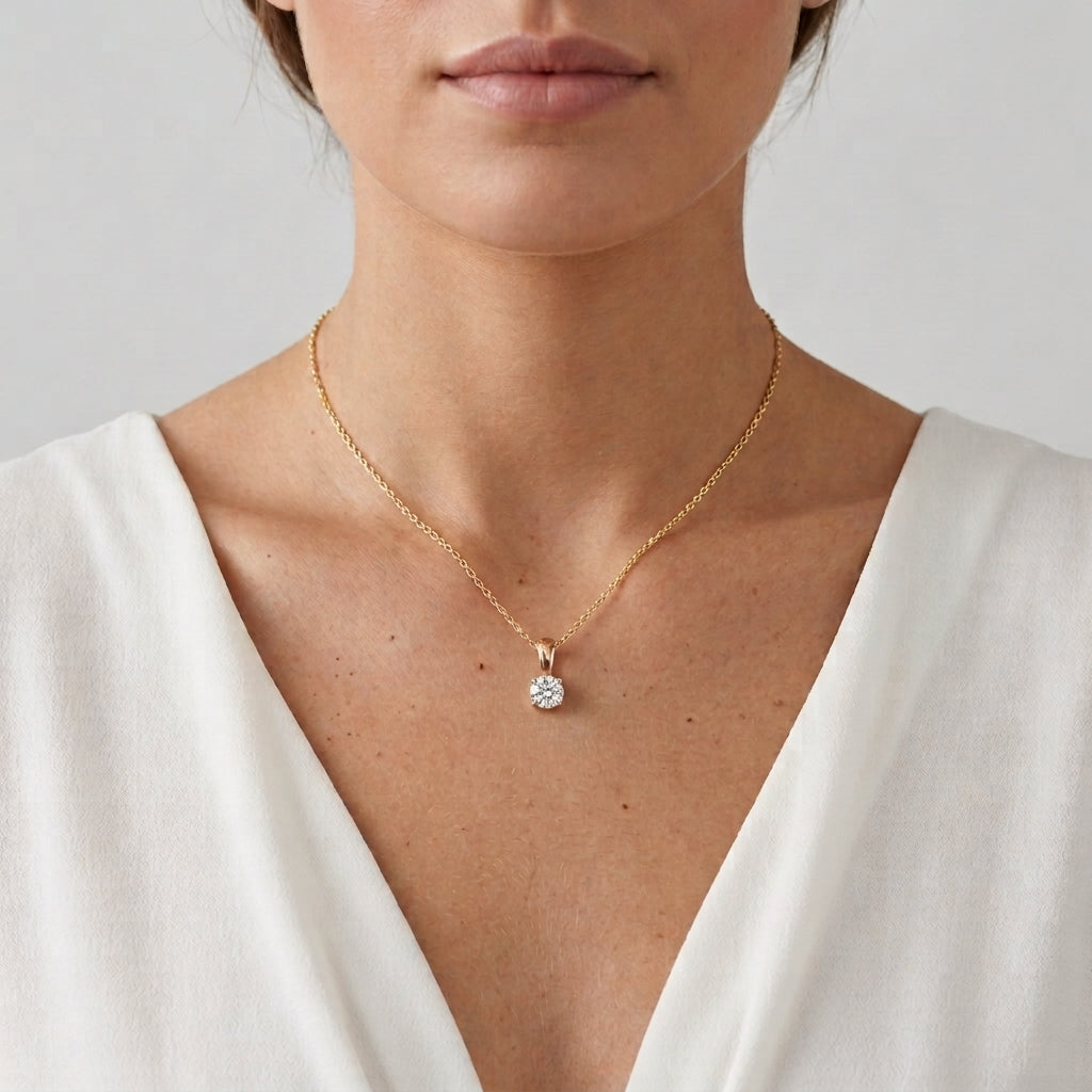 Klassischer Glow Laborgezüchteter Diamant-Anhänger in Gold | Zeitloser Edelschmuck