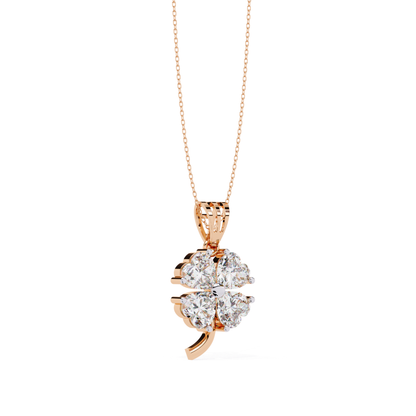 Side view of rose gold diamond clover pendant
Rose gold four leaf diamond pendant profile
Angled rose gold clover diamond necklace
Side angle rose gold lucky clover pendant
Rose gold floral diamond pendant side view
Diamond clover pendant with rose gold setting
Elegant side profile rose gold pendant
Rose gold clover charm with diamonds
Luxury rose gold diamond clover necklace
Side perspective of rose gold clover pendant