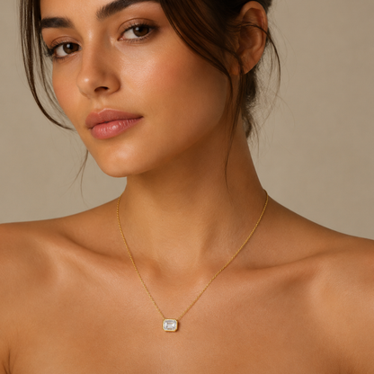 Regal Radiance Laborgezüchteter Diamant-Anhänger mit Kette | Luxuriöser Edelschmuck