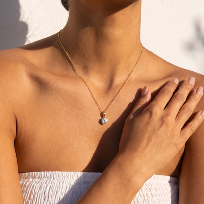 Round Lab Grown Diamond Solitaire Pendant Necklace