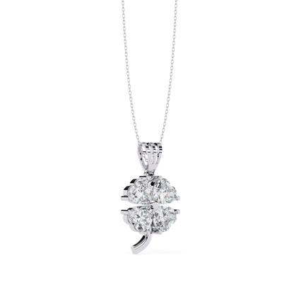 Side view of white gold diamond clover pendant
White gold four leaf diamond pendant profile
Angled white gold clover diamond necklace
Side angle white gold lucky clover pendant
White gold floral diamond pendant side view
Diamond clover pendant with white gold setting
Elegant side profile white gold pendant
White gold clover charm with diamonds
Luxury white gold diamond clover necklace
Side perspective of white gold clover pendant